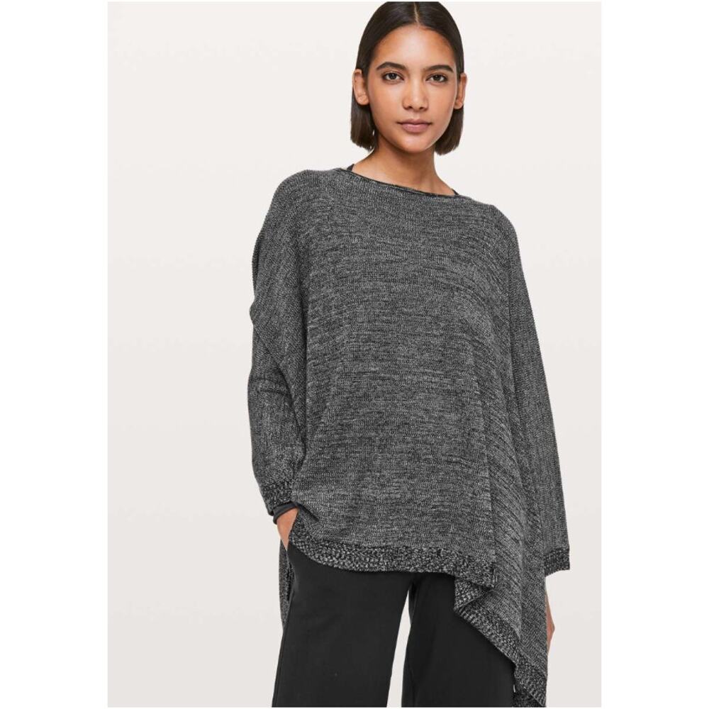Lululemon Divinity Scarf Gray Heathered Boolux Cashmere Gray Womens Poncho OS